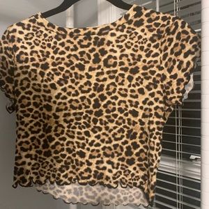 pacsun leopard print ribbed shirt